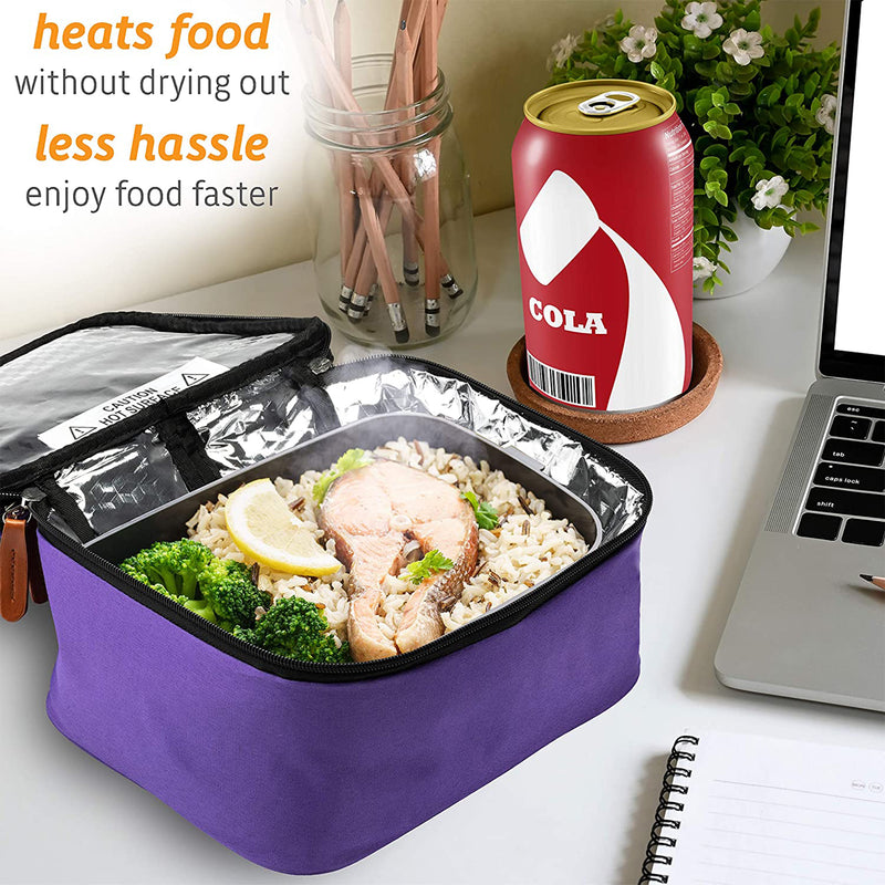 HotLogic 16801175-PUR-A Food Warming & Cooking Lunch Bag Tote Plus 120V, Purple