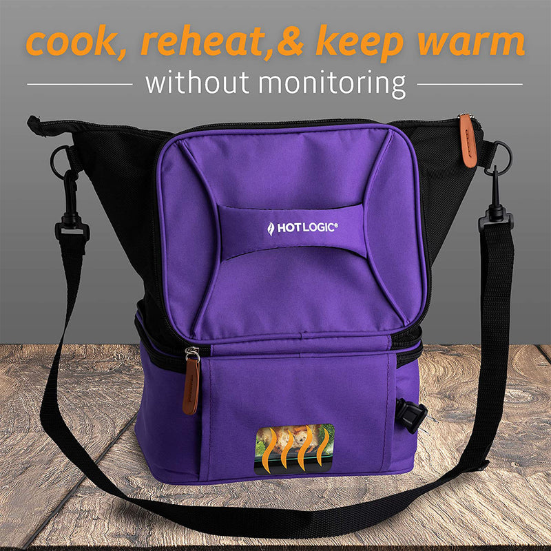 HotLogic 16801175-PUR-A Food Warming & Cooking Lunch Bag Tote Plus 120V, Purple