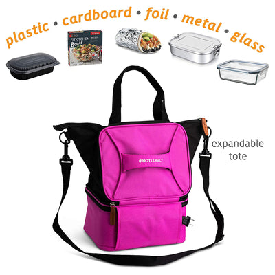 HotLogic 16801175-PK-A Food Warming & Cooking Lunch Bag Tote Plus 120V, Pink