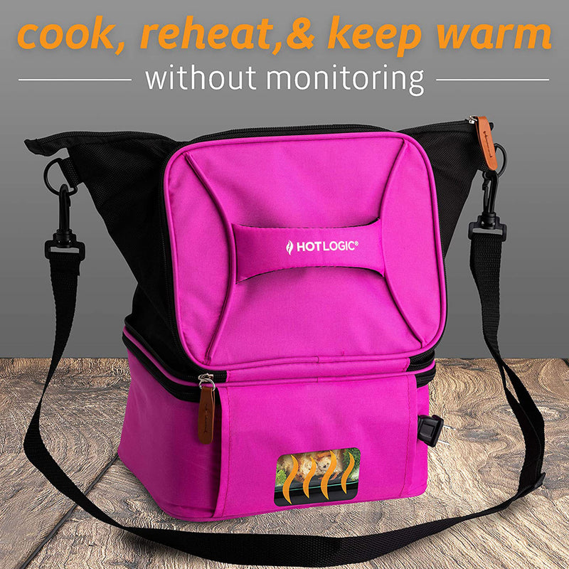 HotLogic 16801175-PK-A Food Warming & Cooking Lunch Bag Tote Plus 120V, Pink