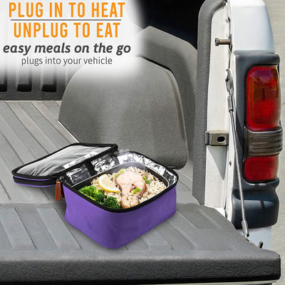 HotLogic 16801175-PUR-B Food Warming & Cooking Lunch Bag Tote Plus 12V, Purple