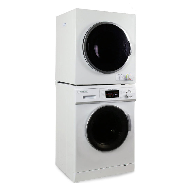 Equator Stackable Laundry Center Front Load with Washer and Dryer Unit, White