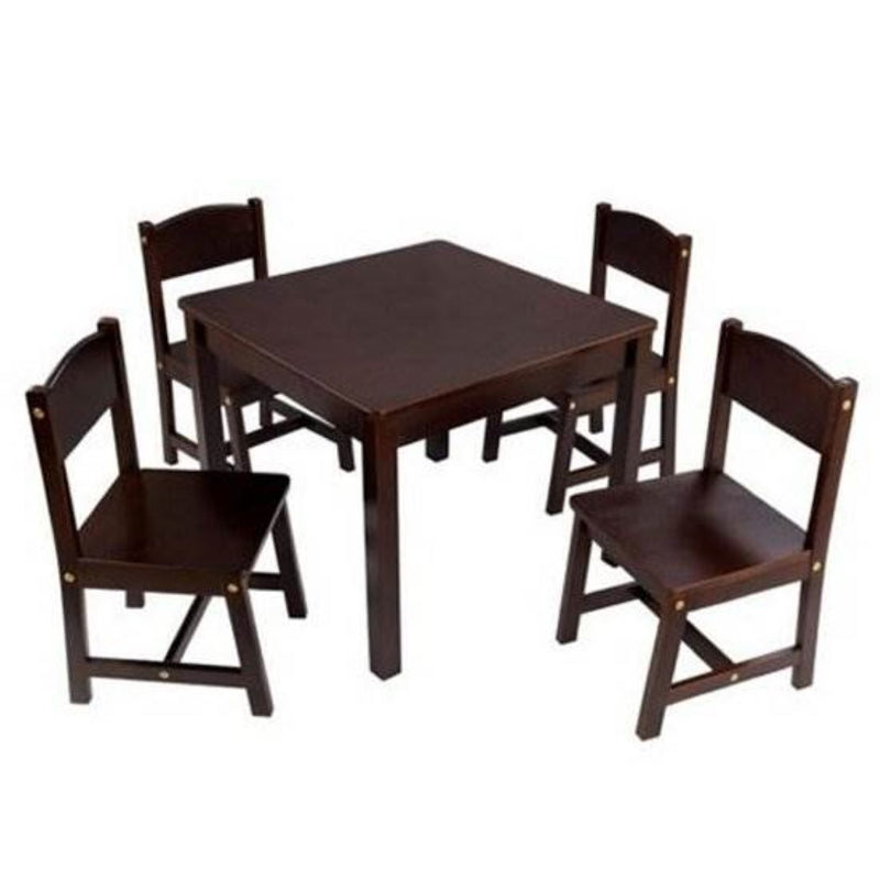KidKraft Farmhouse Espresso Wood Table & Four Chair Set