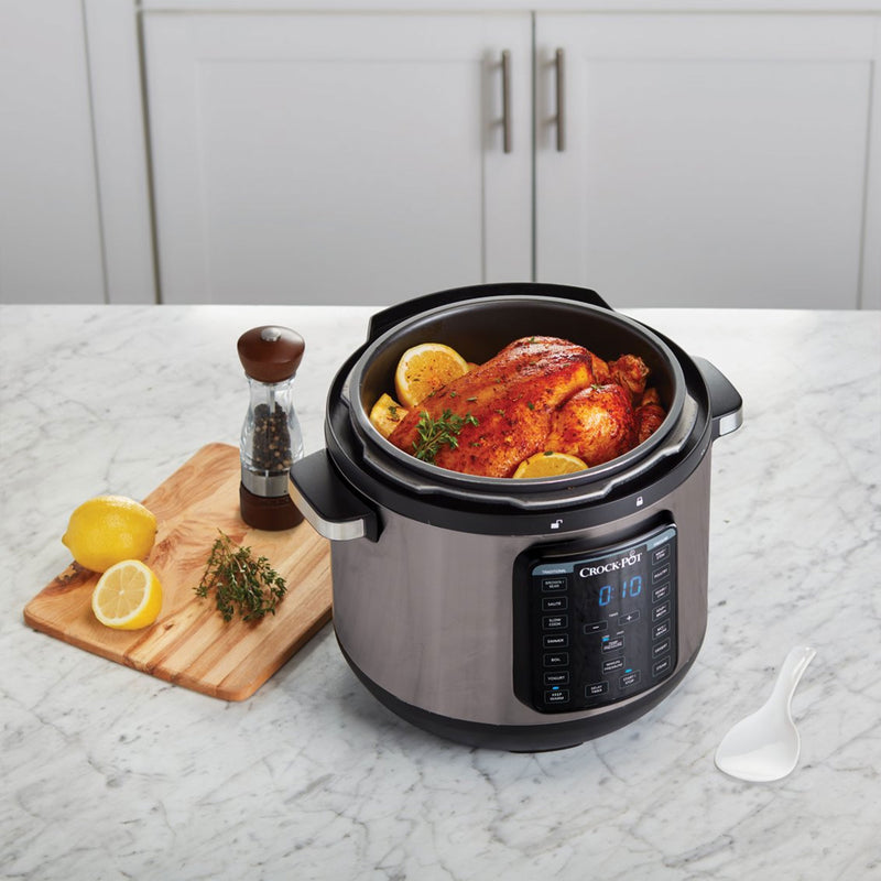 8 Quart 15 Program Stainless Steel Crock Multi-Cooker with Lid,  (Open Box)