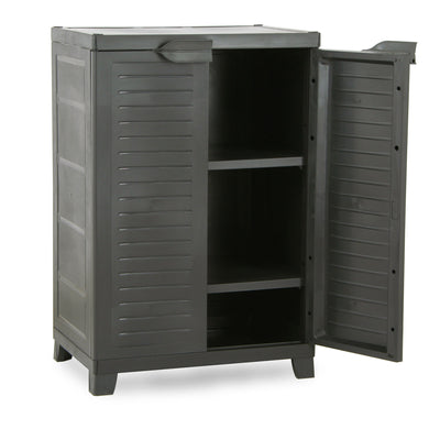 RAM Quality Products ELITE Adjustable 2 Shelf Storage Utility Cabinet, Dark Gray - VMInnovations