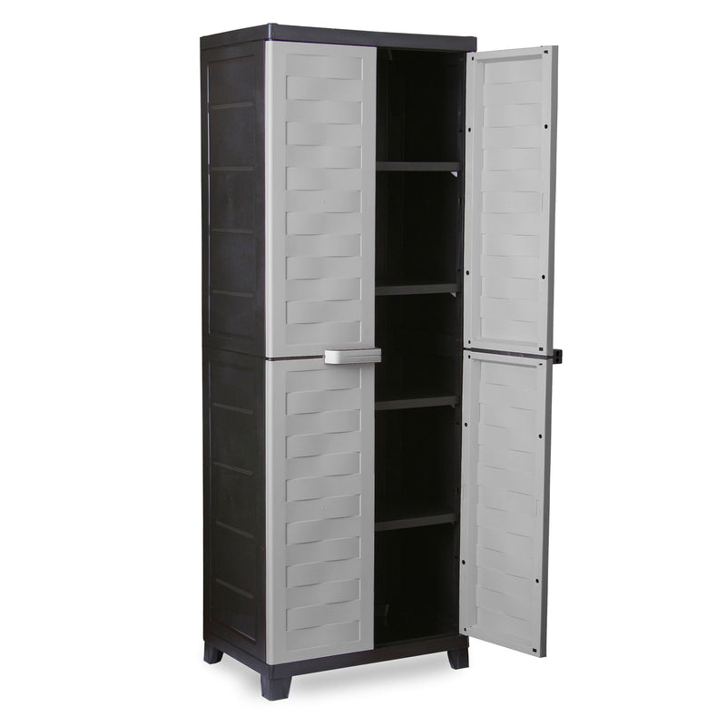RAM Quality Products PREMIUM 4 Shelf Lockable Storage Utility Cabinet, Gray