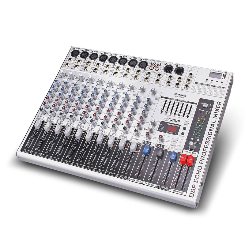 G-MARK GMX1200 Professional Stage 12 Channel Audio Mixer Console with MP3 Player