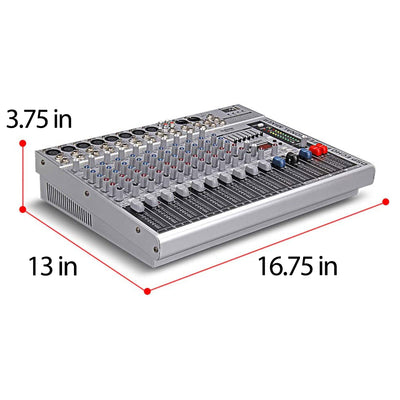 G-MARK GMX1200 Professional Stage 12 Channel Audio Mixer Console with MP3 Player