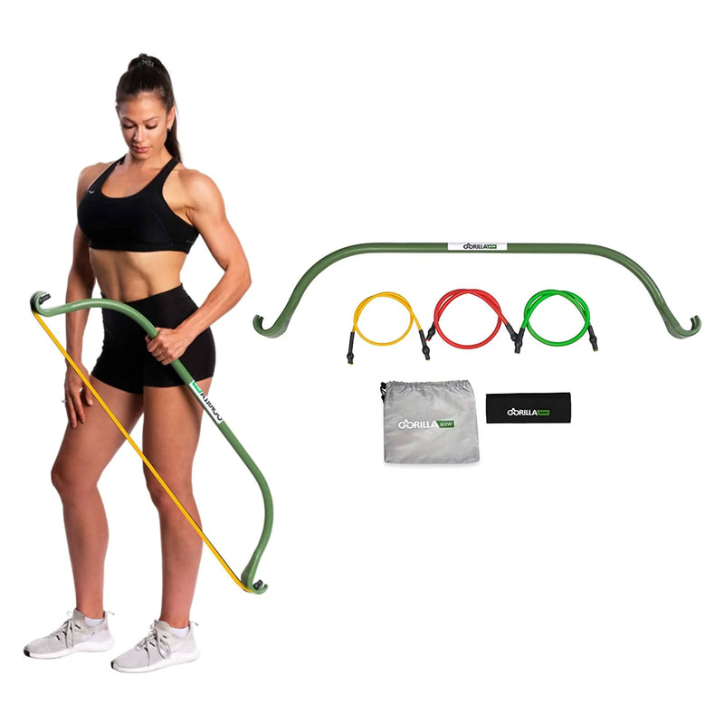 Gorilla Bow Lite Home Workout Pilates Resistance Bands and Exercise Bow, Green