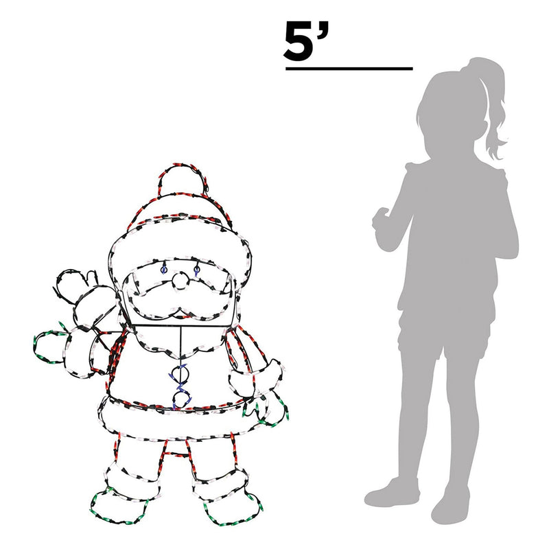ProductWorks Pro Line Animated Christmas Display Set w/ 60" Snowman & 48" Santa