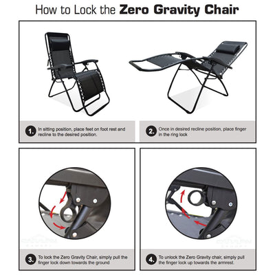 Caravan Sports Zero Gravity Folding Camping Patio Lounge Chair, Beige (Used)
