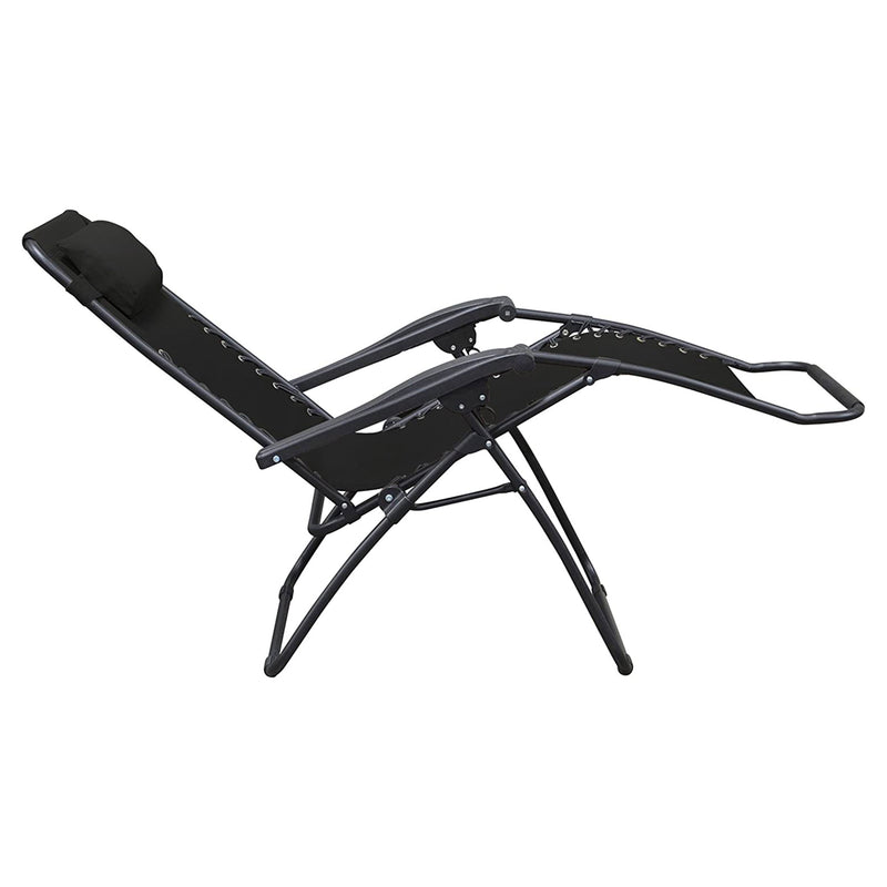 Caravan Zero Gravity Outdoor Folding Camping Patio Lounge Chair, Black (Used)