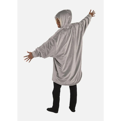 Original Microfiber Wearable Blanket Hoodie for Adults w/ Pocket, Grey (Used)