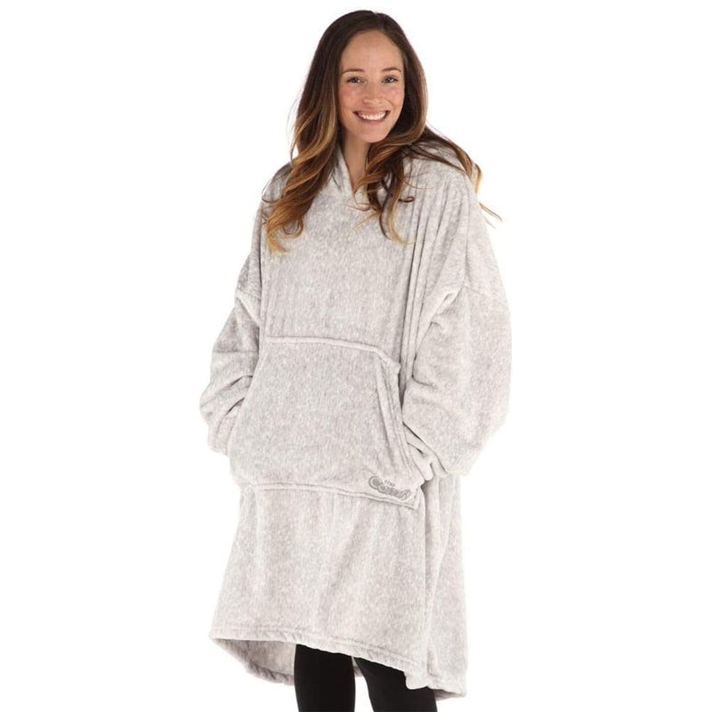 The Comfy Dream Adult Oversized Microfiber Fleece Wearable Blanket, Heather Gray