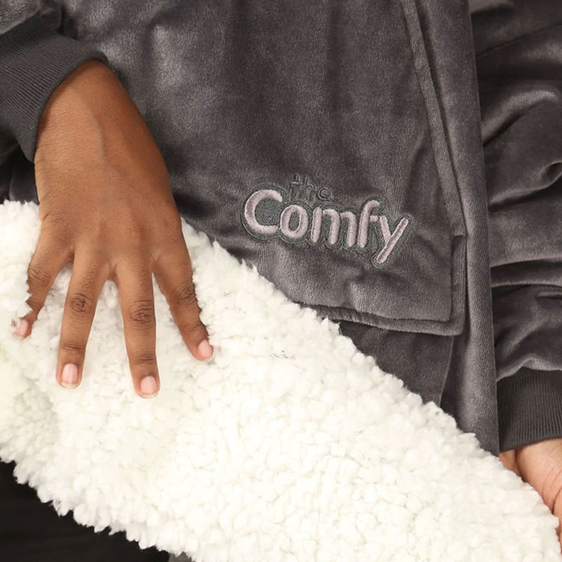 The Comfy Original Wearable Kid Blanket with Pocket, Charcoal (Open Box)