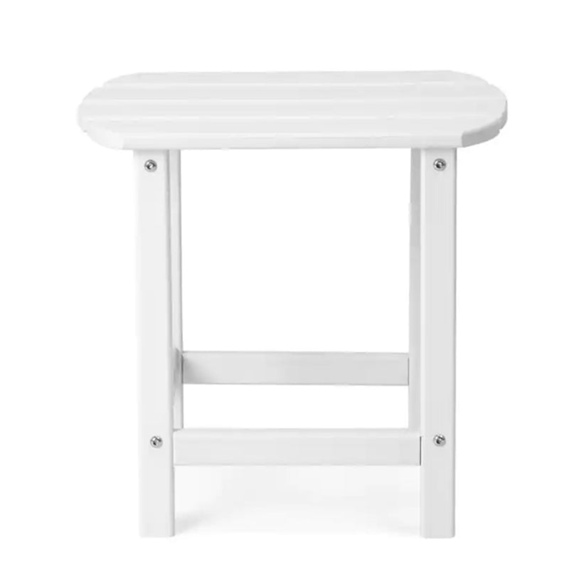 HDPE All Weather Outdoor Patio Lawn Garden End Side Table, White(Open Box)