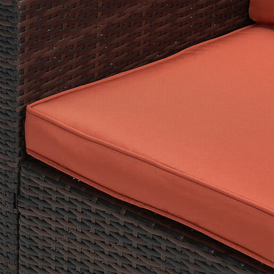 JYED DECOR 5pc Wicker Outdoor Patio Conversation Sofa Furniture Set, Orange