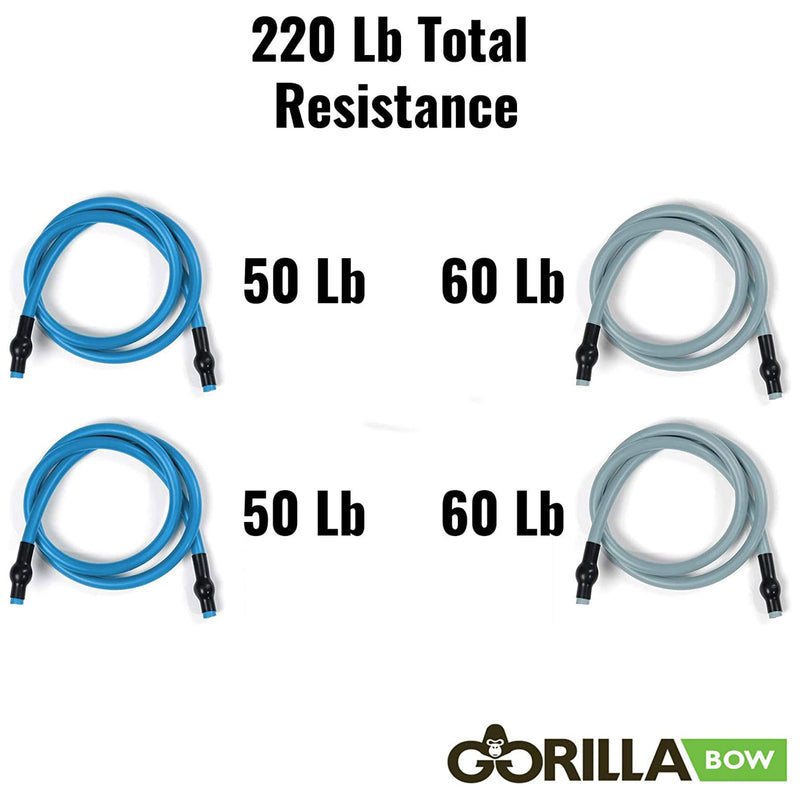 Gorilla Bow Pilates Resistance Bands & Exercise Bow + 220 Pound Heavy Band Kit