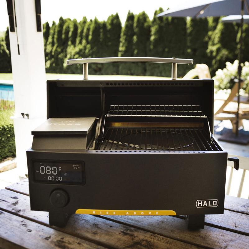 HALO Prime300 Portable Outdoor Countertop Pellet Grill, Battery Not Included