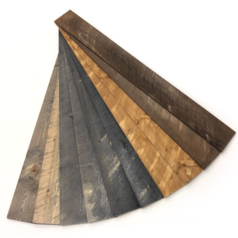 25 Sqft Rustic Reclaimed Barn Wood Wall In A Box Planks, Mixed Tones (Open Box)