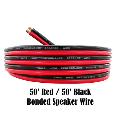 GS Power 8 AWG CCA Bonded Zip Cord Cable 12V Auto Wiring, 50ft, Red/Black (Used)