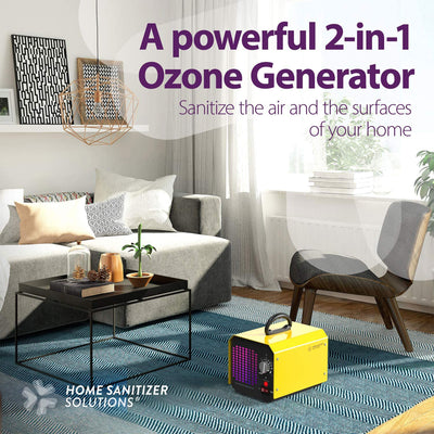 HOME SANITIZER SOLUTIONS 10,000mg/h O3 Air Purifier Ozone Generator, Yellow