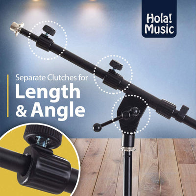Hola! Music Adjustable Studio Microphone Stand w/ Weighted Base, Black(Open Box)