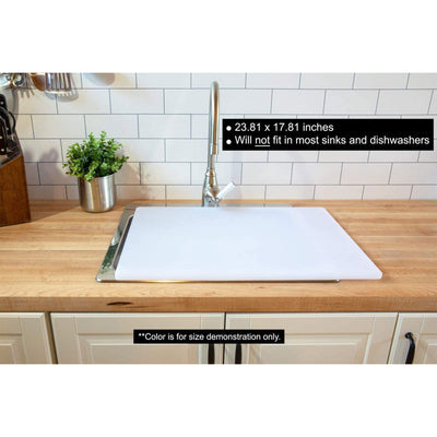 Thirteen Chefs 24 x 18 Inch Dishwasher Safe HDPE Plastic Cutting Board, White