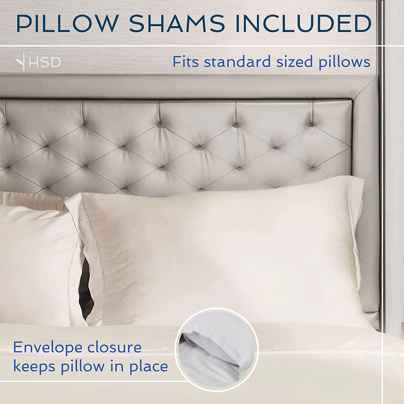 Hotel Sheets Direct Bamboo Fiber Duvet Cover with 2 Pillow Shams, King, White