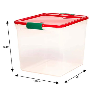 31 Quart Holiday Plastic Storage Container w/ Latching Lid, 4 Pack (Open Box)