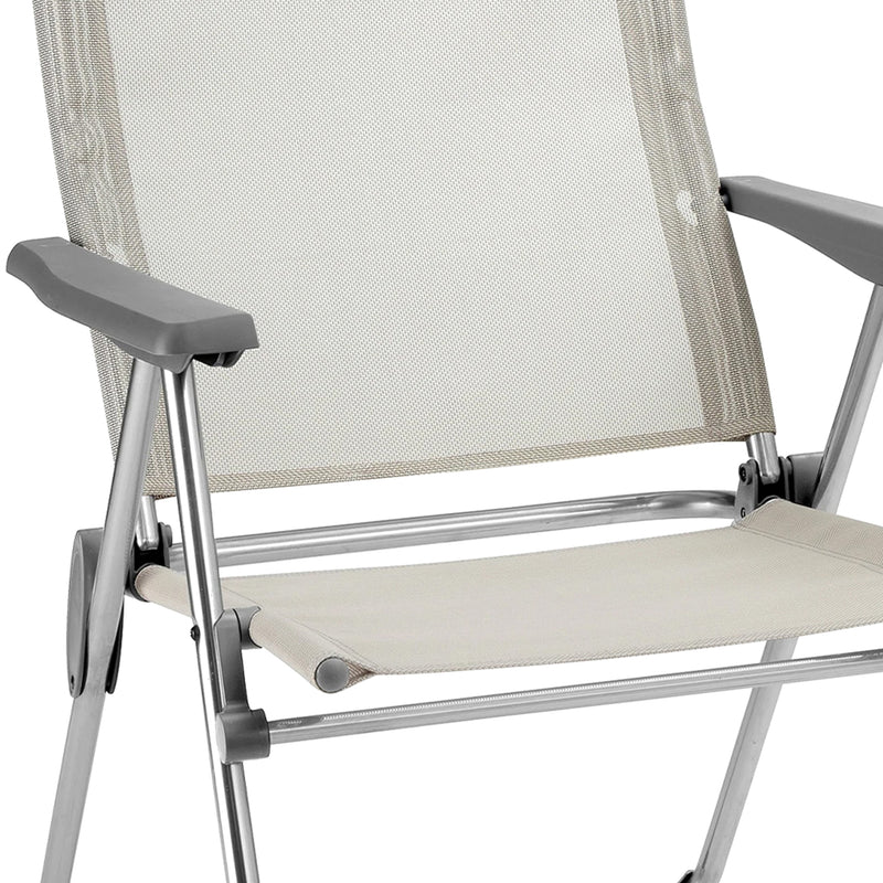 Alu Cham Adjustable 5 Seating Position Folding Outdoor Armchair, Rye (Used)