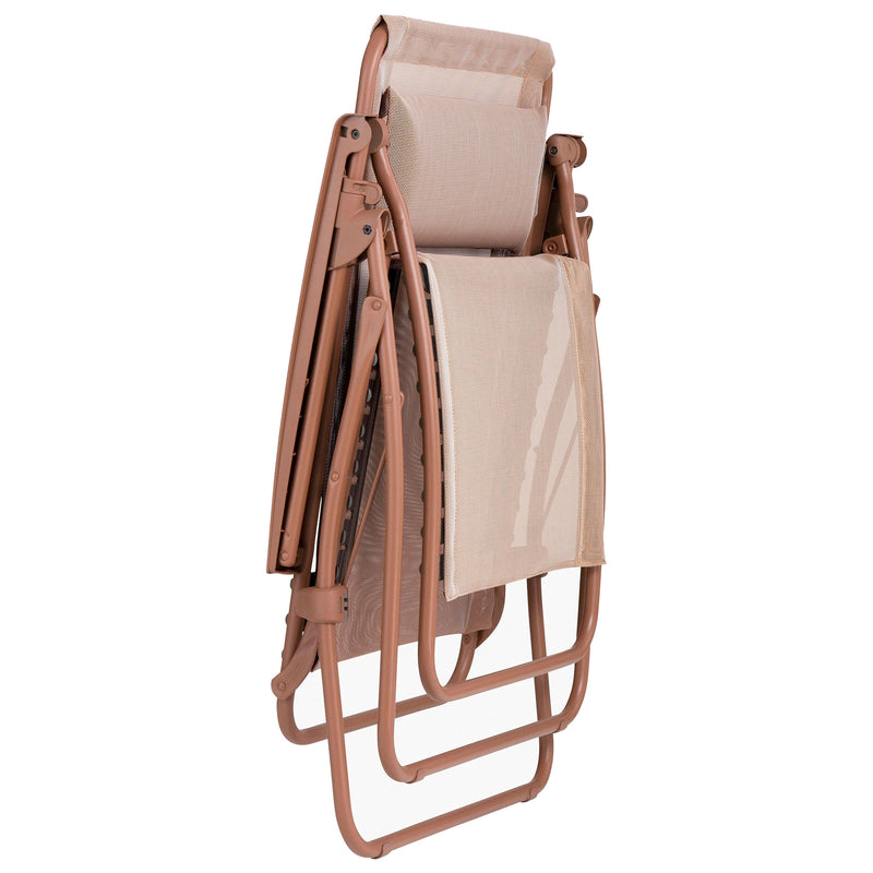 Lafuma R Clip Reclining Zero Gravity Relaxation Patio Chair,Canyon Red(Open Box)