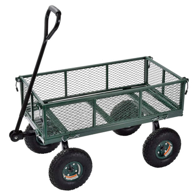 GW3418-GR Steel Outdoor Utility Garden Wagon, Green Finish (For Parts)