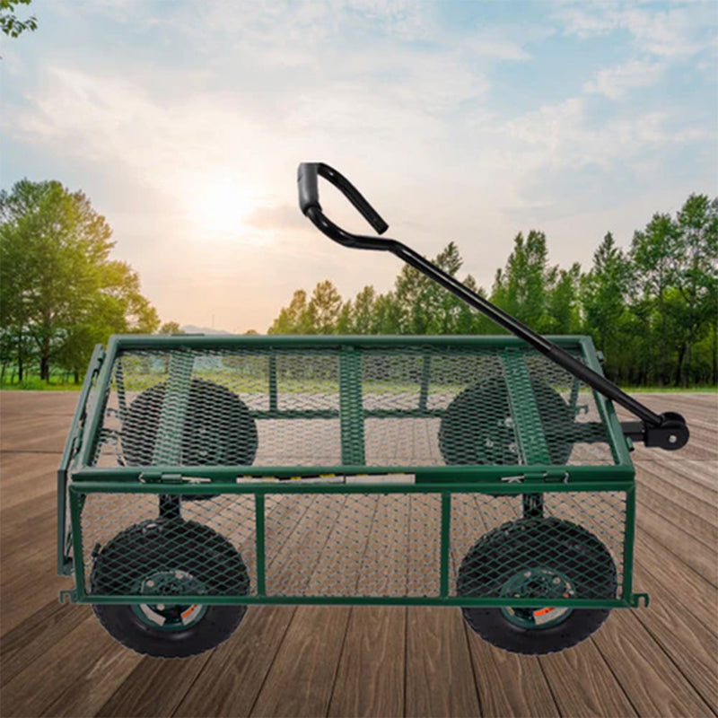 GW3418-GR Steel Outdoor Utility Garden Wagon, Green Finish (For Parts)