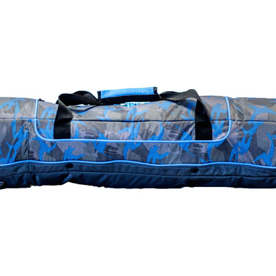 Sportube Wheeled Padded 3 Pair Ski Shield/2 Snowboard Luggage Bag, Camo Blue