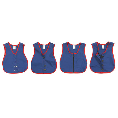 Children's Factory Manual Dexterity Learning Vests for Toddlers, Blue (Set of 4)