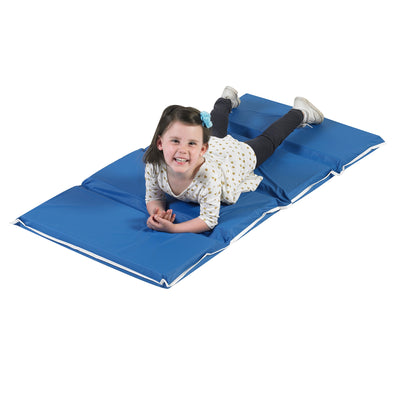 Children's Factory 2 Inch Tough Duty Daycare Folding Rest Mat, Blue (5 Pack)