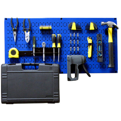 Wall Control 32" x 16" Horizontal Pegboard Garage Tool Organizer, Blue (3 Pack)