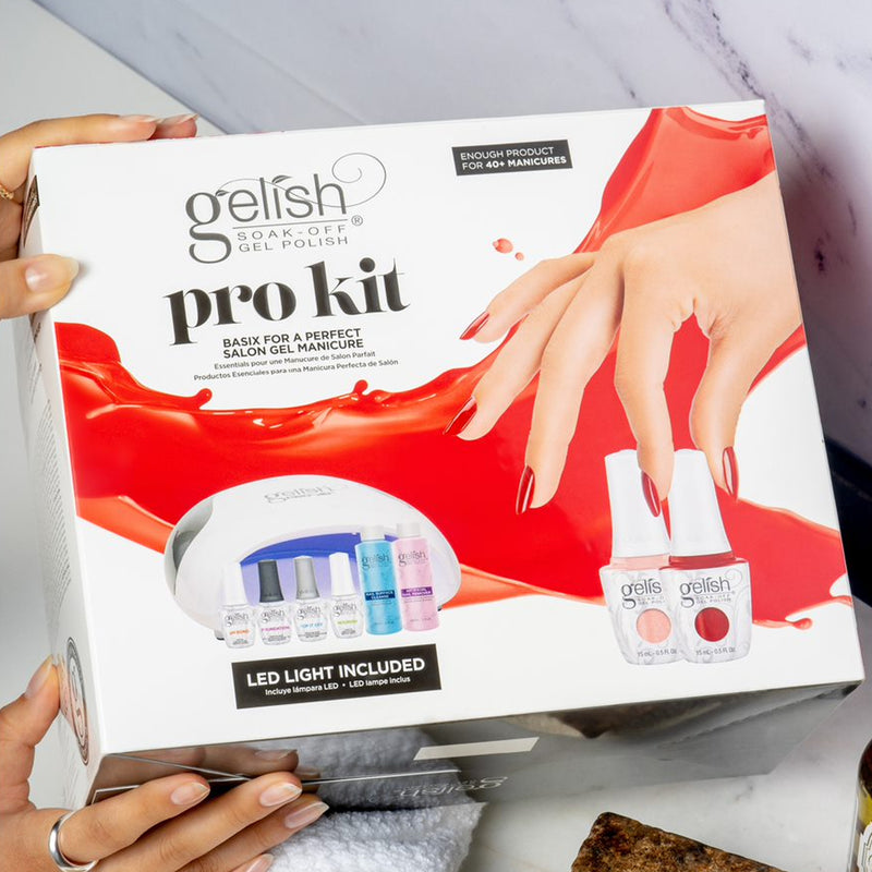 Gelish Pro Kit Salon Professional LED Light Gel Soak Off Nail Polish Set, 15 mL
