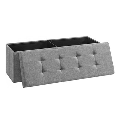 SONGMICS 15x43x15in Multipurpose Folding Chest Ottoman Bench, Gray (Open Box)