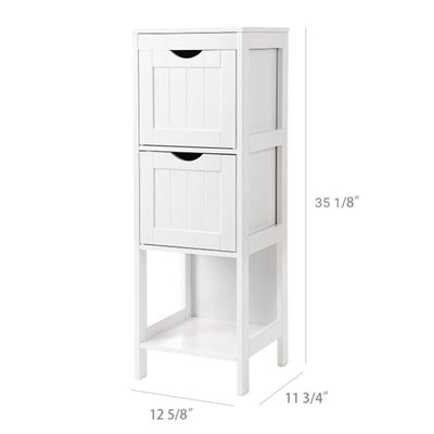 VASAGLE 2 Drawer Multifunctional Storage Cabinet Organizer Tower, White (Used) - VMInnovations