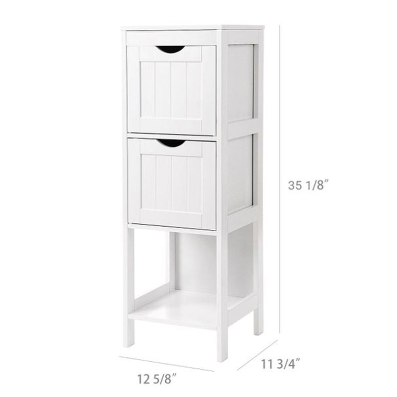 VASAGLE 2 Drawer Multifunctional Storage Cabinet Organizer Tower, White (Used)