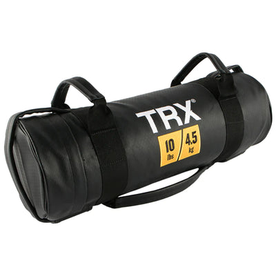 TRX Power Bag 10 Pound Vinyl Prefilled Sandbag Weighted Gym Exercise Bag, Black