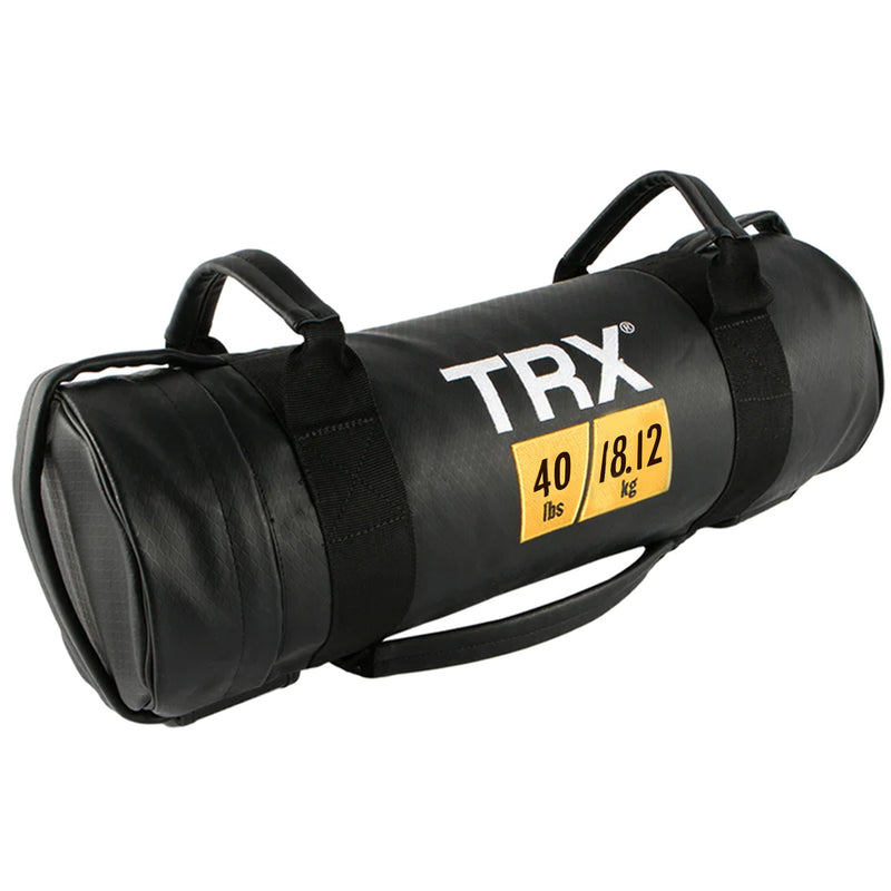 TRX Power Bag 40 Pound Vinyl Prefilled Sandbag Weighted Gym Exercise Bag, Black