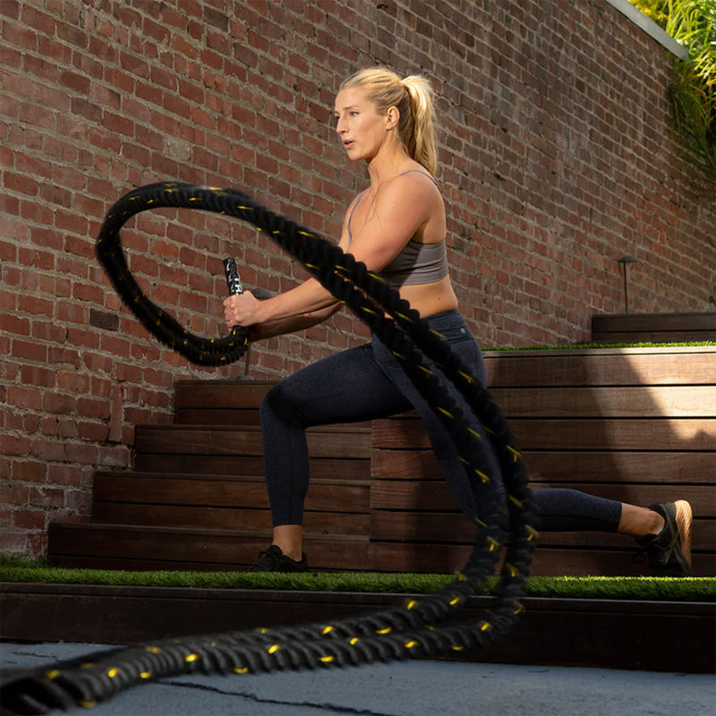 TRX 50 Foot Battle Rope Workout Equipment for Home Gym and Outdoor Exercises
