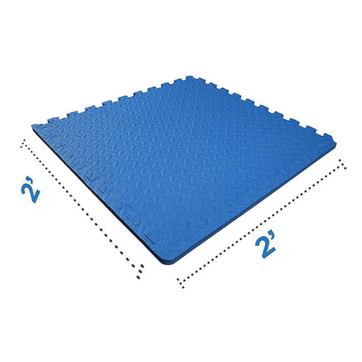 BalanceFrom Fitness 24 Sq Ft Interlocking EVA Foam Exercise Mat Tiles, Blue