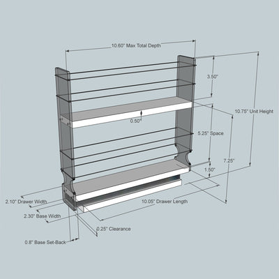 Vertical Spice 2-Tier Sliding Cabinet Mount Spice Organizer Drawer (2 Pack)