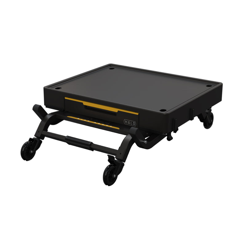 HALO Outdoor Rolling Countertop Grill Cart with Drop Down Storage Drawer, Black