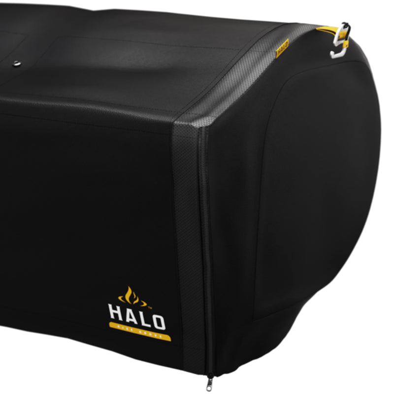 HALO Prime300 Custom Fit Weatherproof PVC Coated BBQ Pellet Grill Cover, Black
