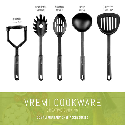 Vremi 15pc Nonstick Aluminum Pot and Pans Cookware Set w/ Cooking Utensils(Used)